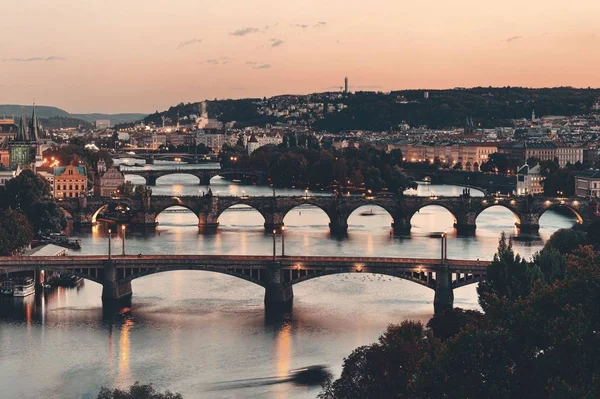 Skyline Praga Puente Sobre Río República Checa —  Fotos de Stock