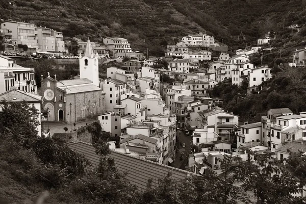 Riomaggiore View Mountain Cinque Terre Italy — стоковое фото