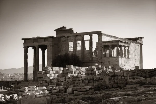 Ιστορικά Ερείπια Του Ερεχθείου Ναού Στην Αθήνα — Φωτογραφία Αρχείου