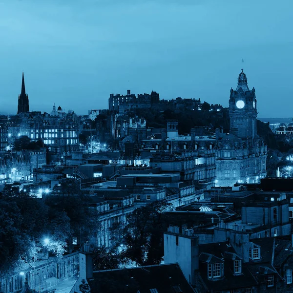 Édimbourg Vue Sur Ville Nuit Royaume Uni — Photo