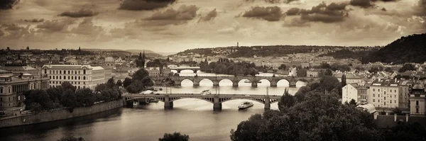 Skyline Praga Puente Sobre Río República Checa Panorama — Foto de Stock