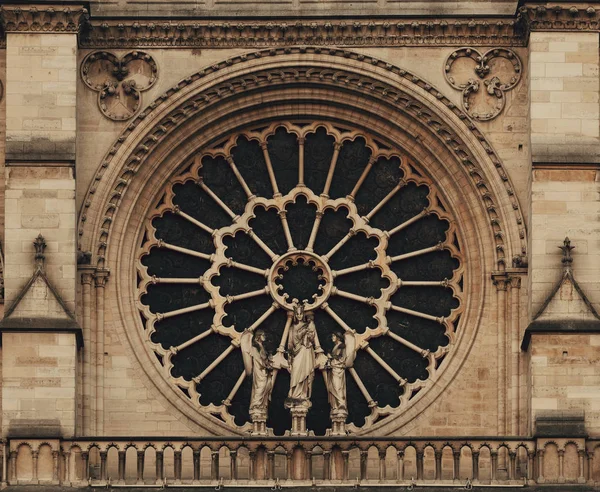 Notre Dame Paris Närbild Visa Som Den Berömda Stad Landmärket — Stockfoto