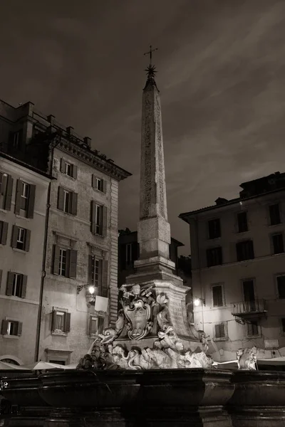 Piazza Della Rotonda Front Pantheon Night Rome Italy — Stock Photo, Image