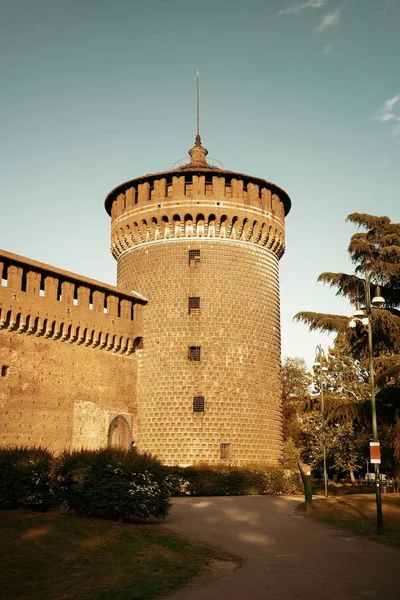 Landmärke Sforza Slott Milano Italien — Stockfoto
