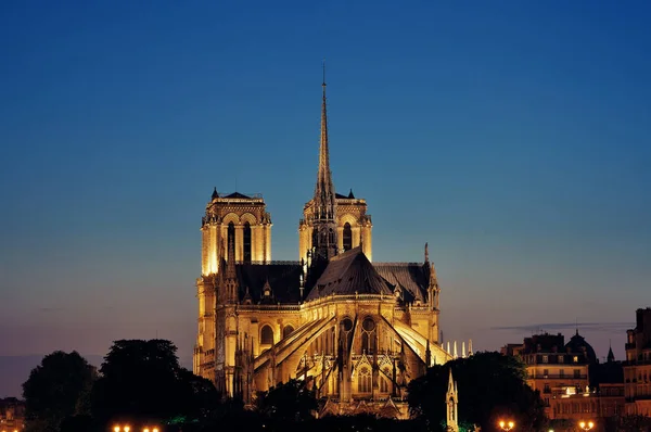 Notre Dame Paris Tramonto Come Famoso Punto Riferimento Della Città — Foto Stock