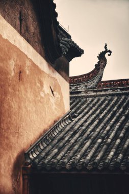 Chongqing Çin 'deki eski binalar.