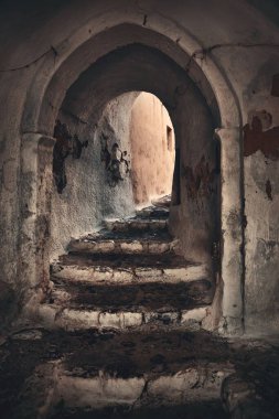 Santorini Adası eski geçit Yunanistan.