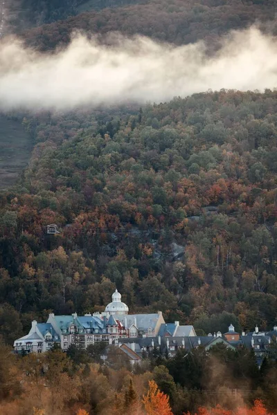 Mattina Lago Nebbioso Mont Tremblant Canada — Foto Stock