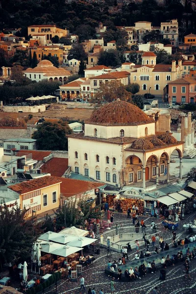 Athene Uitzicht Het Dak Met Straat Historische Architectuur Griekenland — Stockfoto