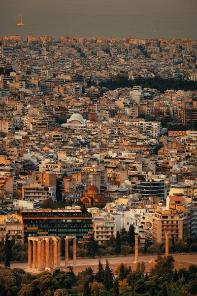 Luftaufnahme Des Zeustempels Athen Griechenland — Stockfoto