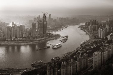 Çin 'de Chongqing kentsel mimarisi ve şehir silueti