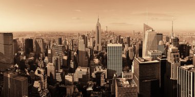 New York City gökdelenleri Çatı manzarası.