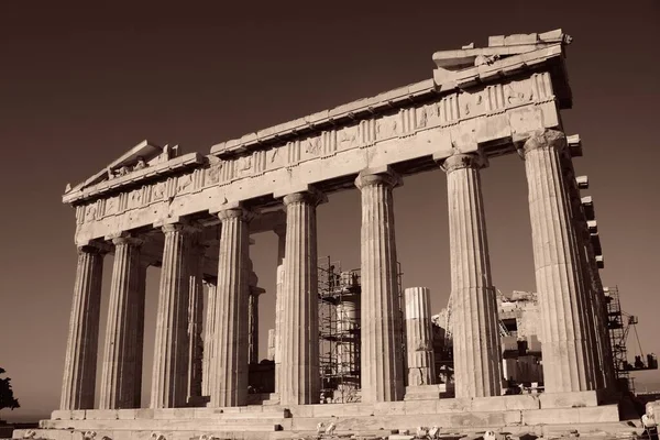 Parthenon Temple Closeup Acropolis Athens Greece — Stock Photo, Image