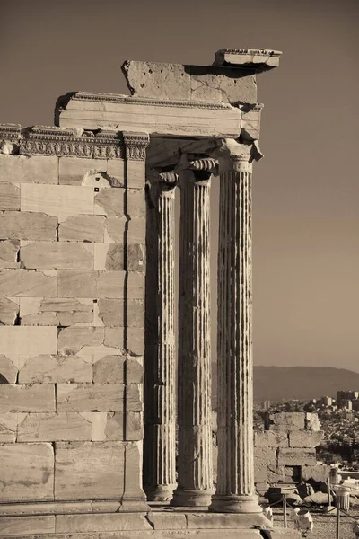 Храм Эрехтейона Акрополе Афинах Греция — стоковое фото
