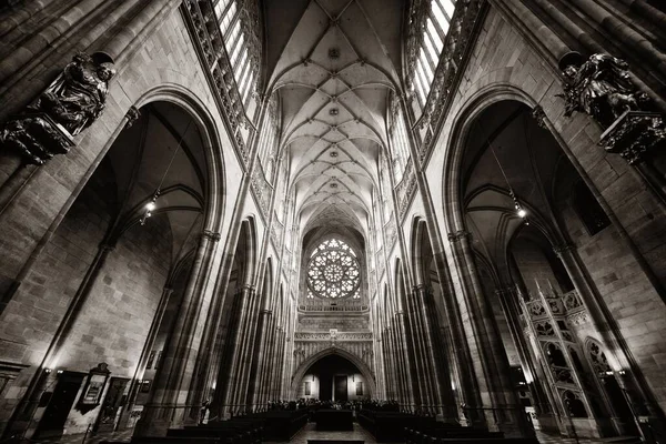 Vue Intérieure Cathédrale Saint Vitus Prague Château République Tchèque — Photo
