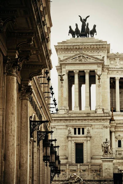 Национальный Памятник Виктору Эммануилу Витториано Площади Венеции Рим Италия Видом — стоковое фото