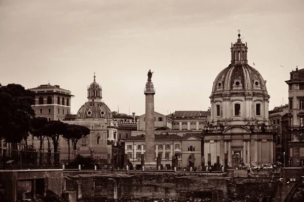 Fórum Roma Com Ruínas Edifícios Históricos Vista Rua Itália — Fotografia de Stock