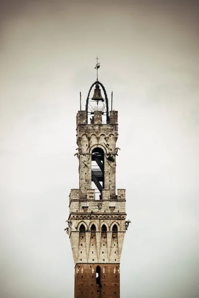 Stadhuis Bell Tower Close Siena Italië — Stockfoto