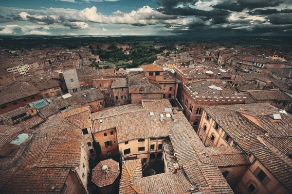 Città Medievale Siena Vista Panoramica Con Edifici Storici Italia — Foto Stock