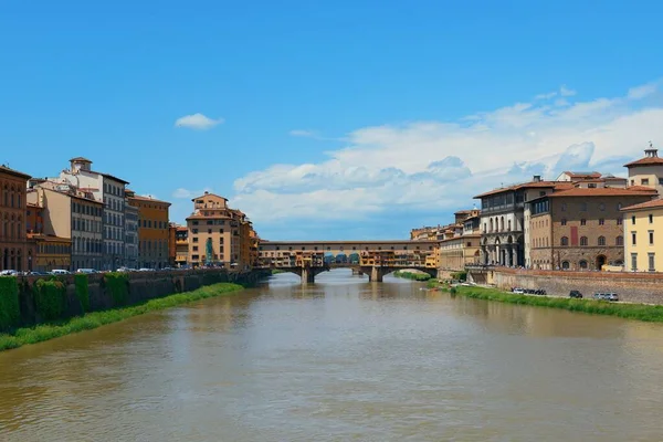 Ponte Vecchio Nad Rzeką Arno Florencji Włochy — Zdjęcie stockowe