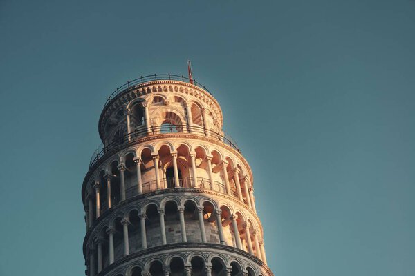 Leaning tower in Pisa, Italy as the worldwide known landmark.