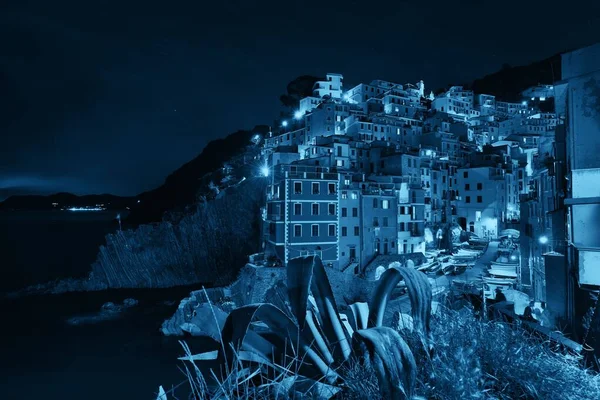 Riomaggiore Vue Sur Front Mer Avec Des Bâtiments Cinque Terre — Photo