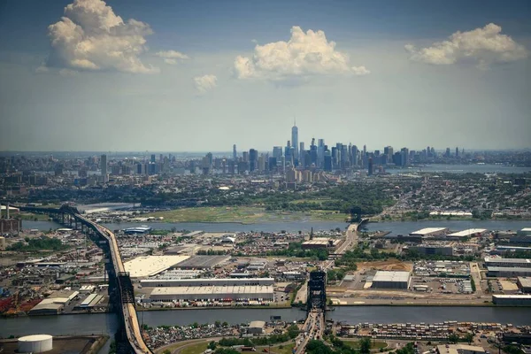 Downtown New York City Luchtfoto Met Een World Trade Center — Stockfoto