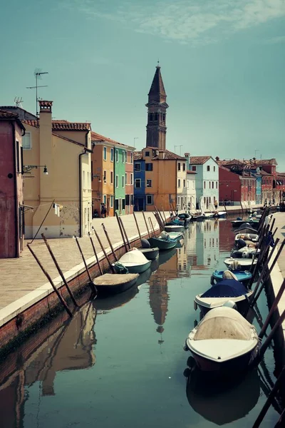 Burano Renkli Tarihi Binalar Kanallar Venedik Talya — Stok fotoğraf