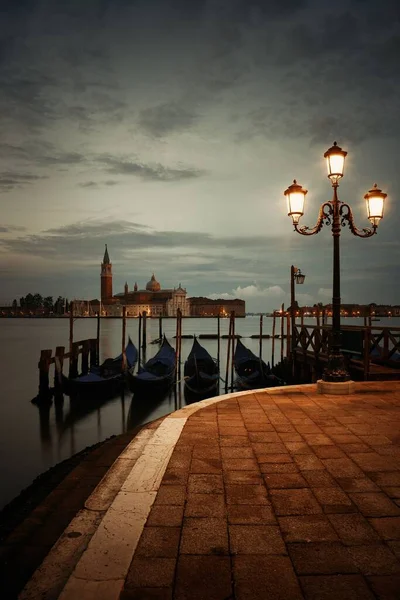 Parque Góndola Agua Isla San Giorgio Maggiore Madrugada Venecia Italia — Foto de Stock