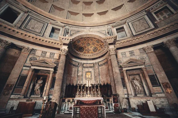 Panteon Wnętrze Dekoracją Rzymie Włochy — Zdjęcie stockowe