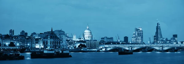 Skyline Londres Por Noche Con Puente Catedral Pauls Sobre Río — Foto de Stock