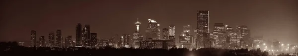 Geceleri Calgary Alberta Kanada Şehir Panoraması — Stok fotoğraf