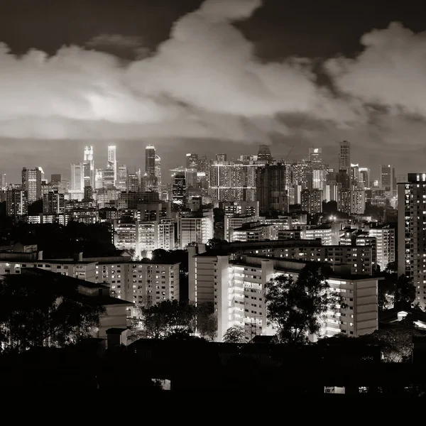 Singapore Skyline Vista Faber Notte Con Edifici Urbani — Foto Stock