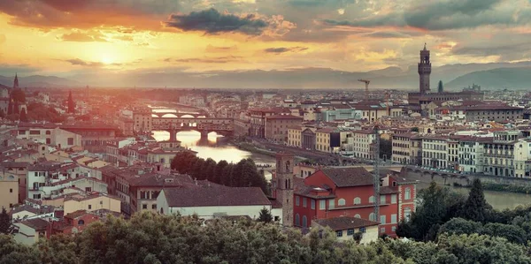 Skyline Van Florence Vanaf Piazzale Michelangelo Bij Zonsondergang — Stockfoto