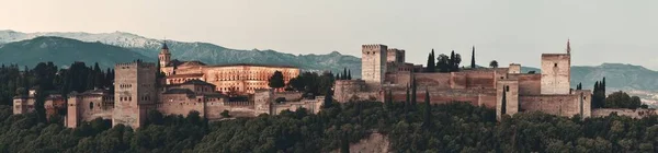 Granada Alhambra Spanya Daki Dağın Üzerinden Panoramik Manzara — Stok fotoğraf