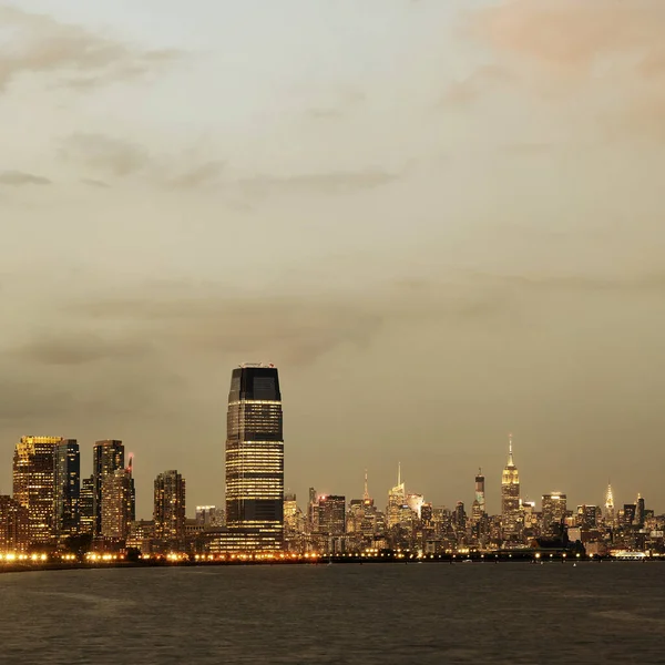New York City Centrum Skyline Panorama Bij Schemering — Stockfoto