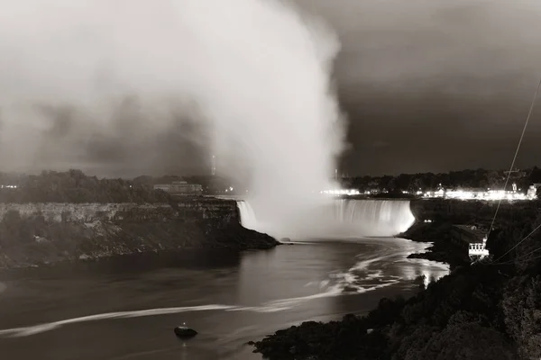 Niagara Falls Nachts Als Het Beroemde Natuurlijke Landschap Canada — Stockfoto