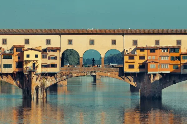 Ponte Vecchio Nad Rzeką Arno Florencji Włochy — Zdjęcie stockowe