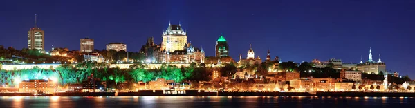 Vista Del Horizonte Ciudad Quebec Atardecer Sobre Río Desde Levis — Foto de Stock