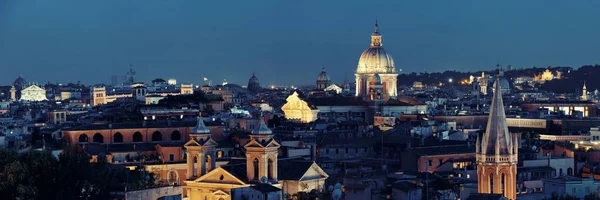 Roma Vista Para Telhado Com Horizonte Arquitetura Antiga Itália Noite — Fotografia de Stock