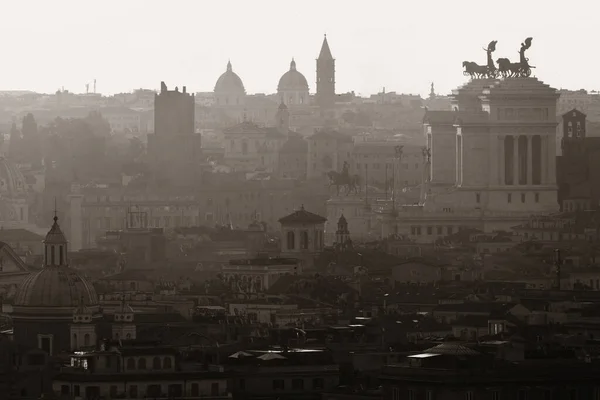 Vista Azotea Roma Amanecer Silueta Con Arquitectura Antigua Italia — Foto de Stock