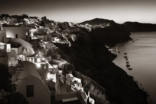 Santorini Skyline Natten Med Byggnader Grekland — Stockfoto