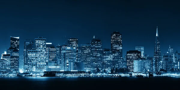 San Francisco city skyline with urban architectures at night panorama.