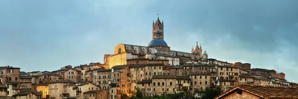 Medeltida Stad Med Sienas Katedral Och Utsikt Över Siena Italien — Stockfoto