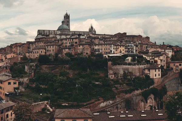 Cidade Medieval Com Catedral Siena Vista Panorâmica Itália — Fotografia de Stock