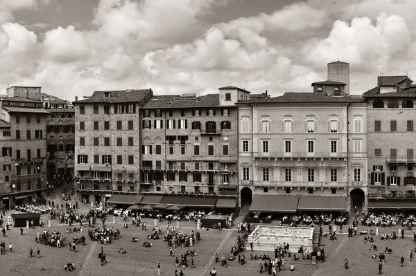 Edificios Antiguos Piazza Del Campo Siena Italia — Foto de Stock