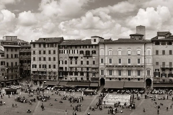 Vecchi Edifici Piazza Del Campo Siena — Foto Stock