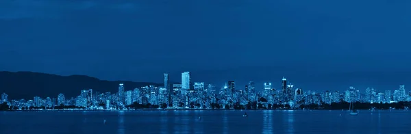 Vancouver Skyline Cidade Noite — Fotografia de Stock