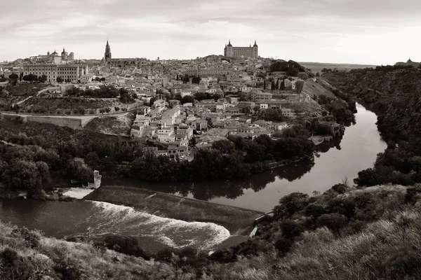 Panoráma Kilátás Toledo Város Városára Történelmi Épületekkel Spanyolországban — Stock Fotó