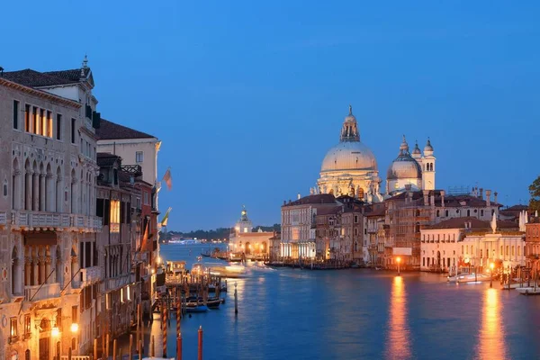 Venice Grand Canal Éjjel Olaszország — Stock Fotó